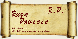 Ruža Pavičić vizit kartica
